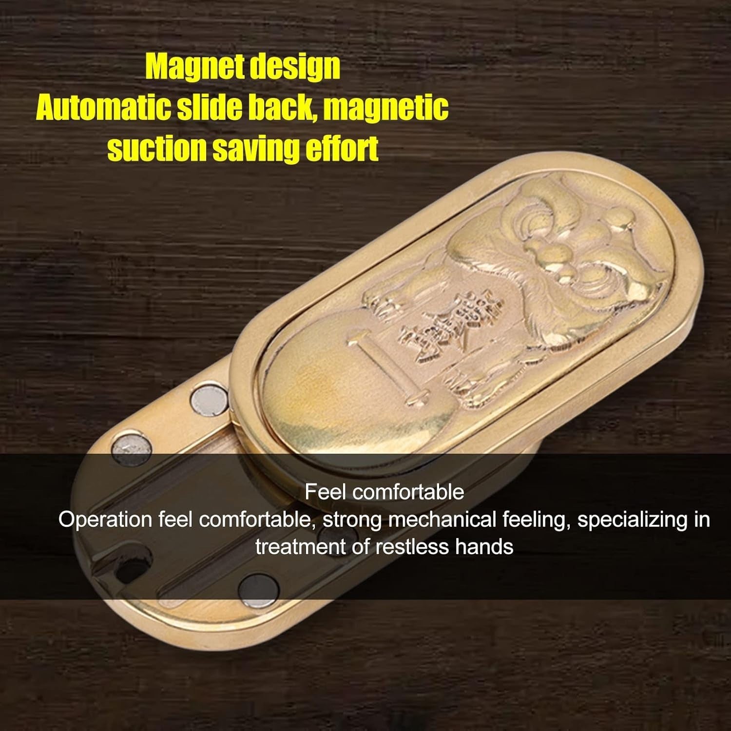 Solid Copper Magnetic Fidget Slider Stress Relief ADHD Office Desk Toy