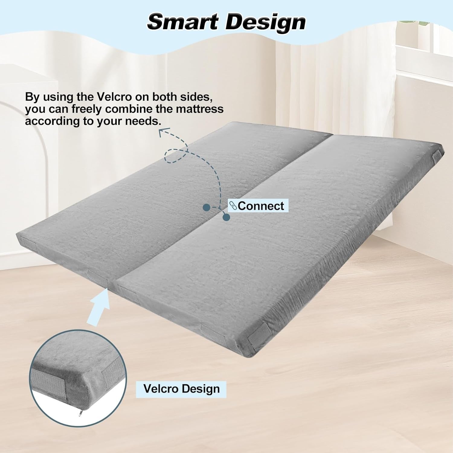 Memory Foam Camping Mattress Single - Portable Roll-Up Sleeping Pad for Floor