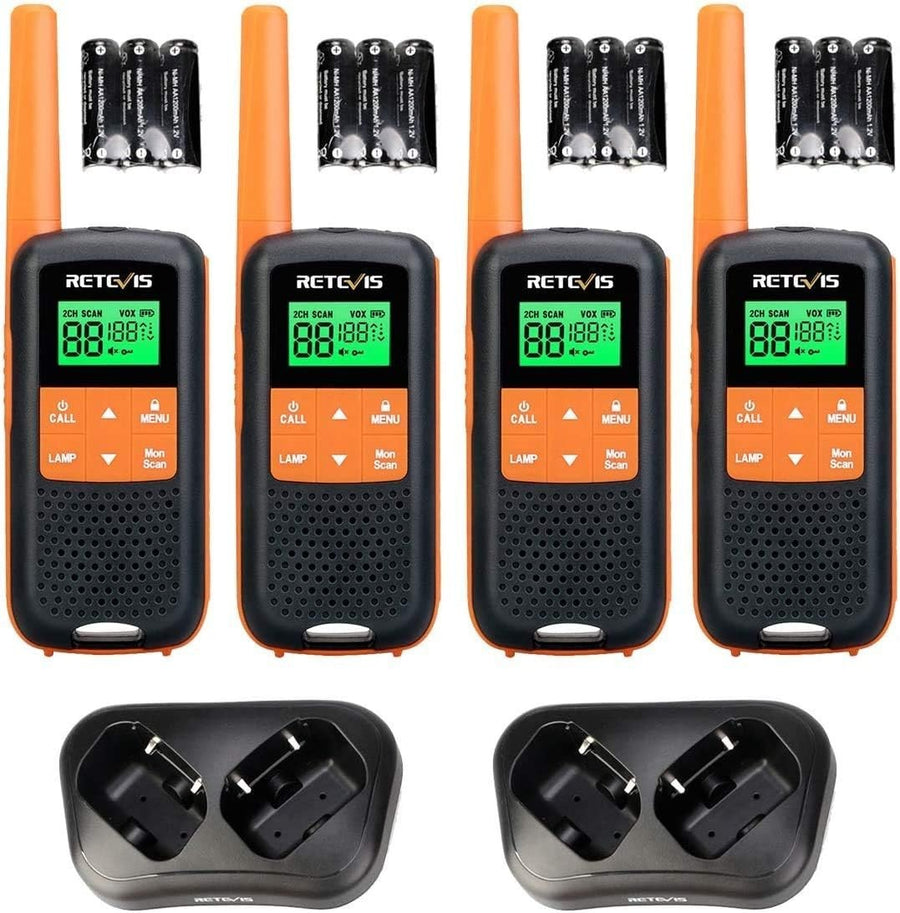 IP65 Waterproof Walkie Talkies 4 Pack PMR446 VOX LED Rechargeable