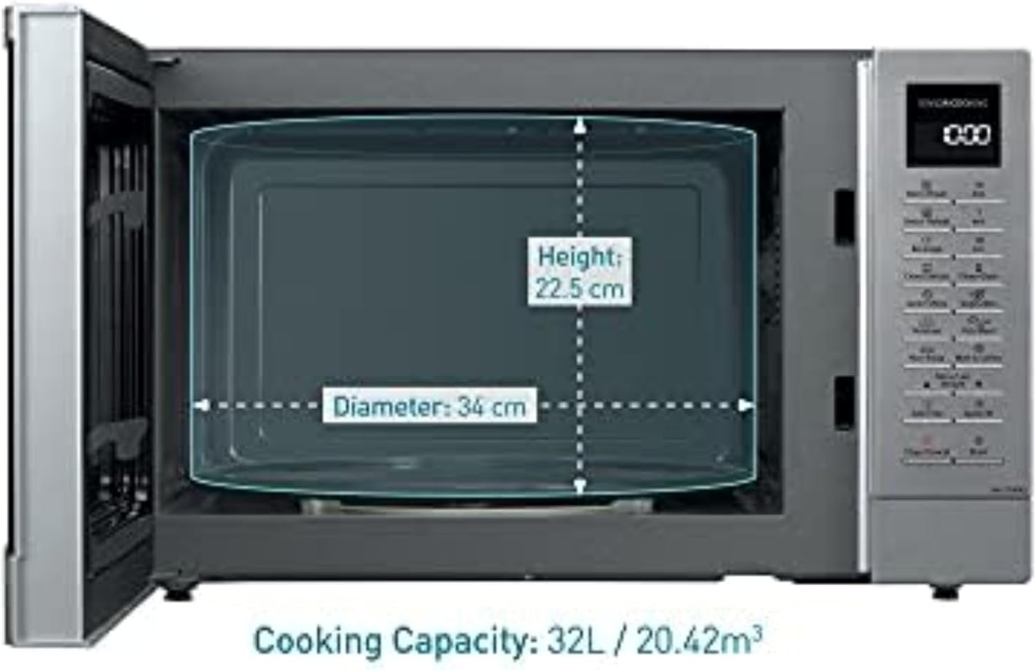 Stainless Steel 32L 1000W Inverter Microwave Oven LED Display