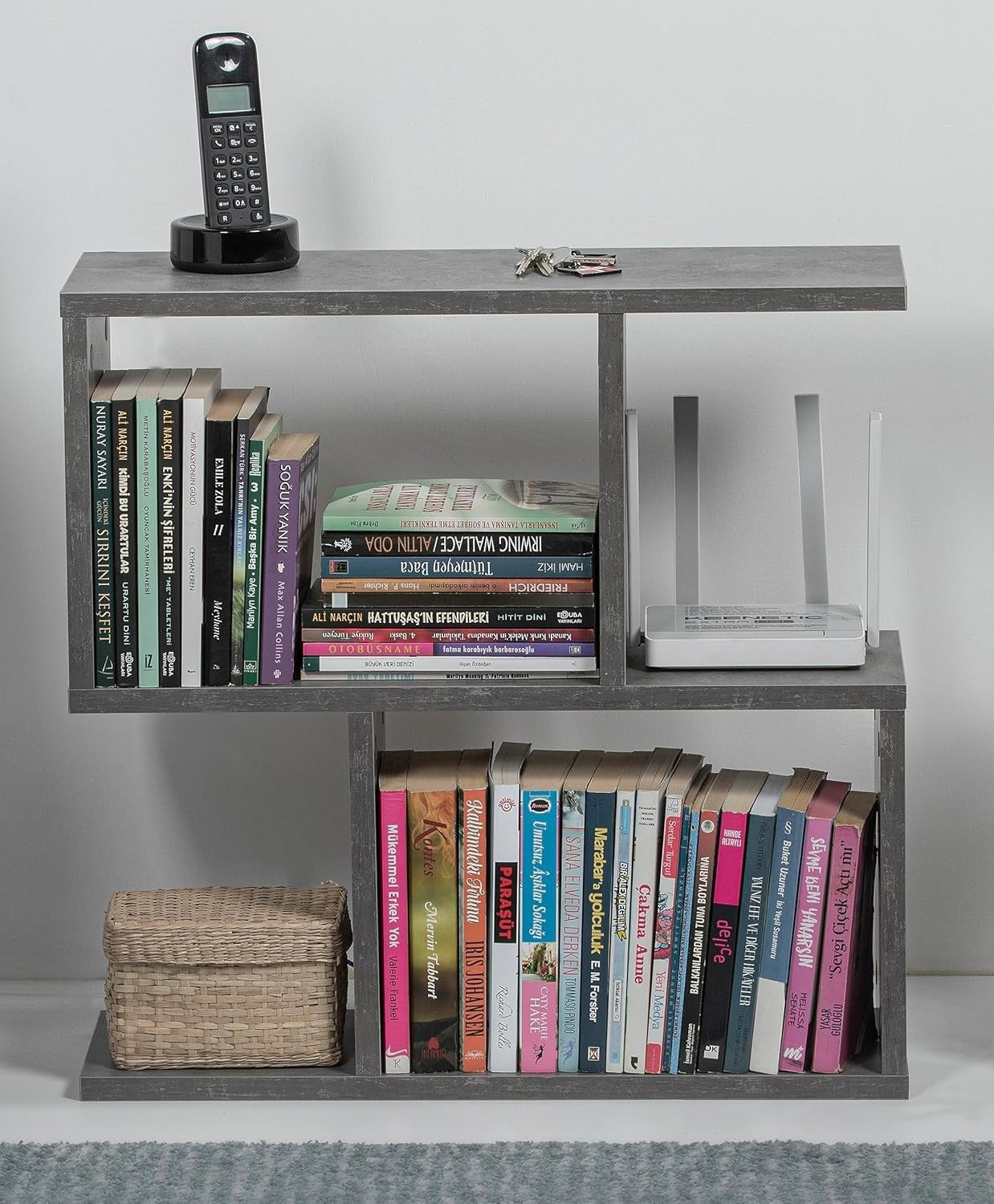 Retro Grey 2-Tier Storage Side Table – Space-Saving, Stylish Organizer