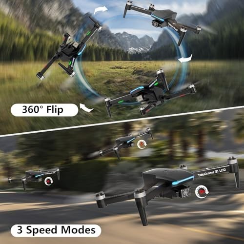 Brushless Drone with LCD Screen, HD Camera & Real-Time FPV for Beginners