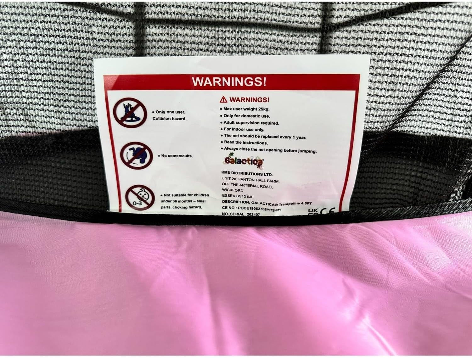 55” Kids Mini Trampoline w Safety Enclosure Indoor Outdoor Junior Play