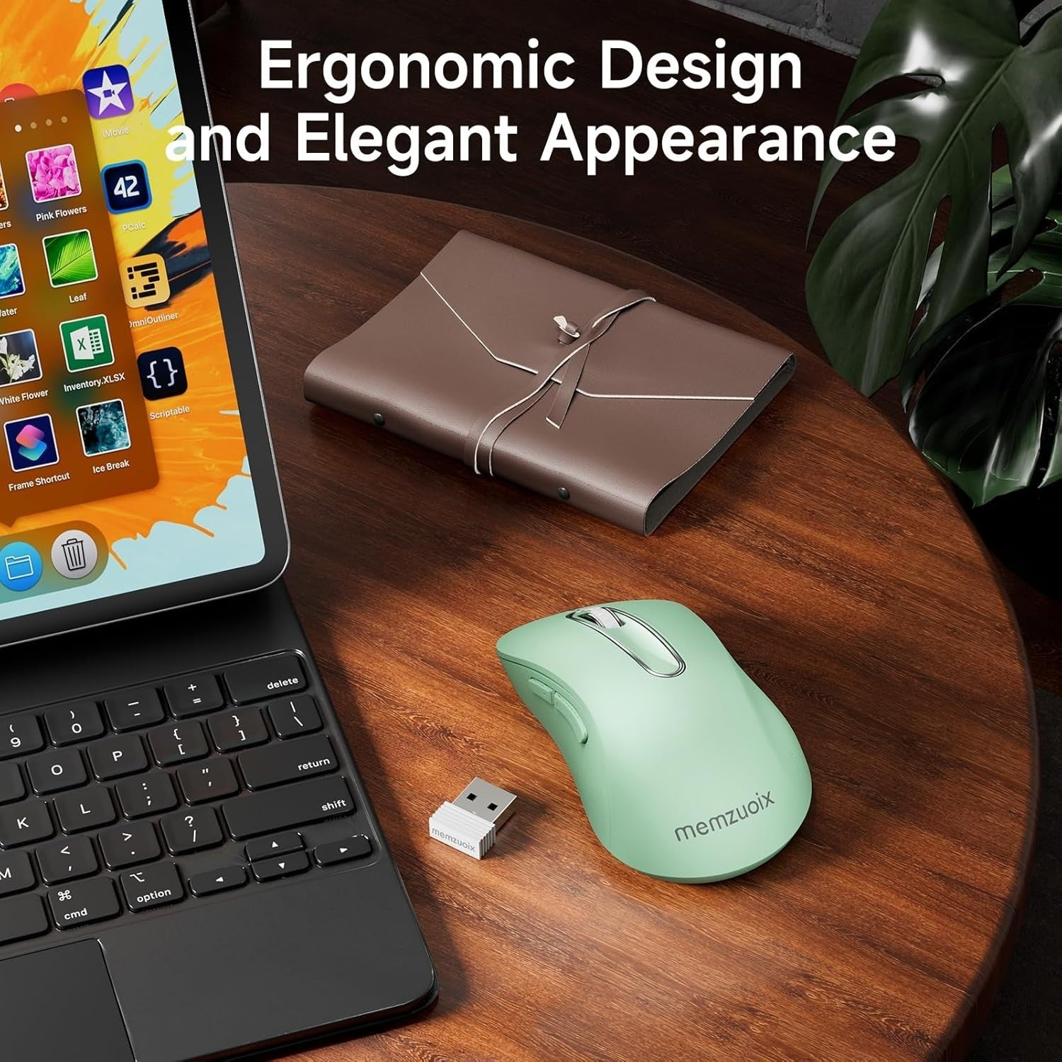 Mint Green Wireless Mouse 1400 DPI USB 2.4G 5 Button Laptop PC