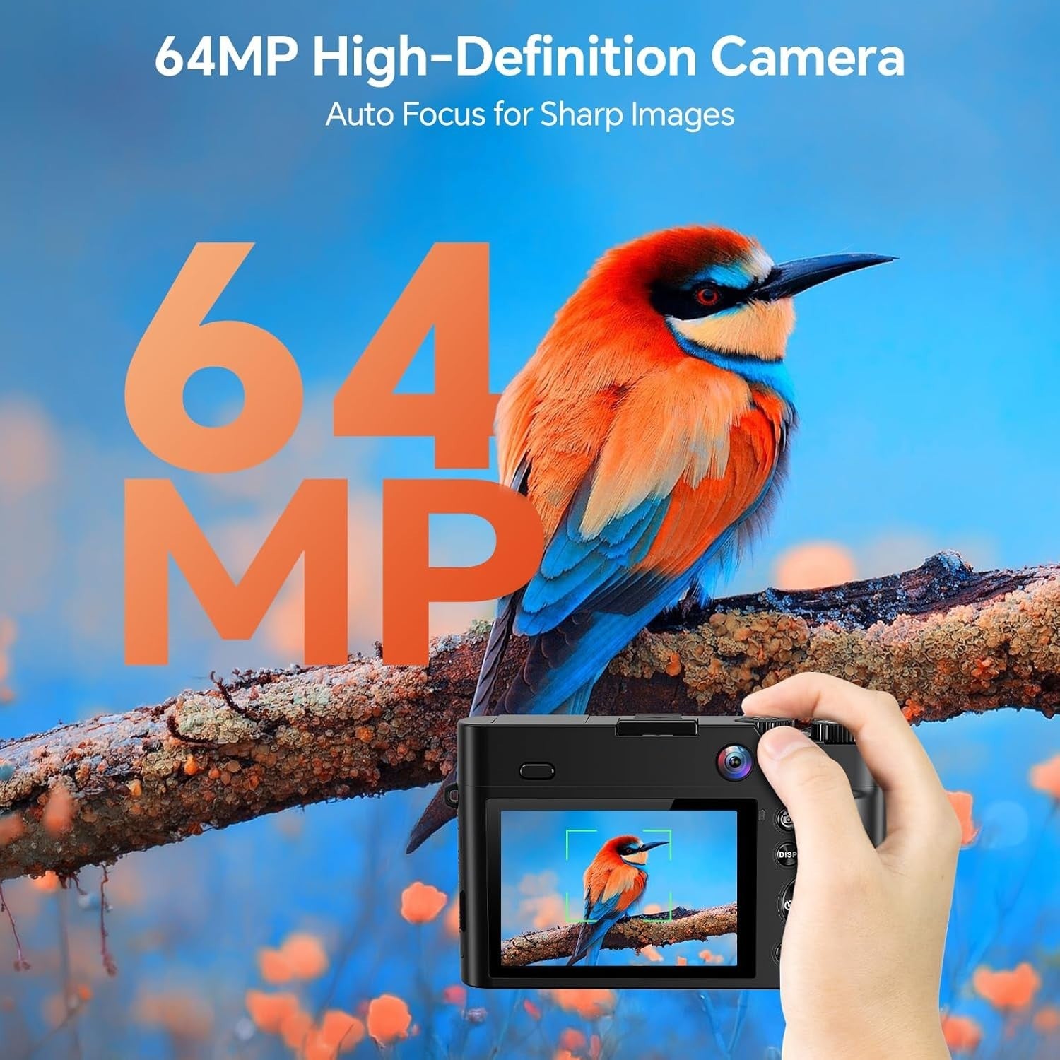4K 64MP Digital Camera Autofocus Vlogging Selfie Camera 32GB 16X Zoom