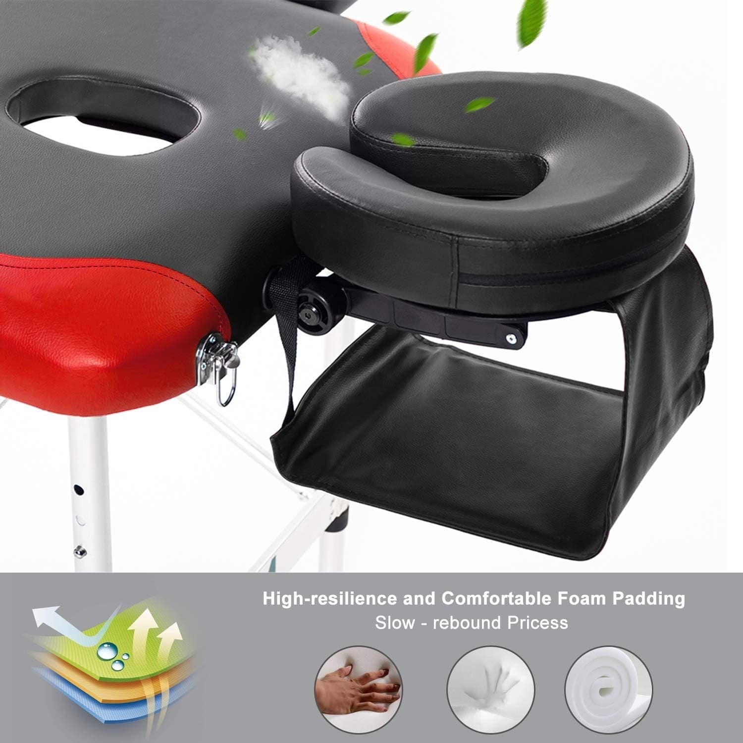 Portable Aluminium Massage Table Adjustable Folding Therapy Bed With Headrest