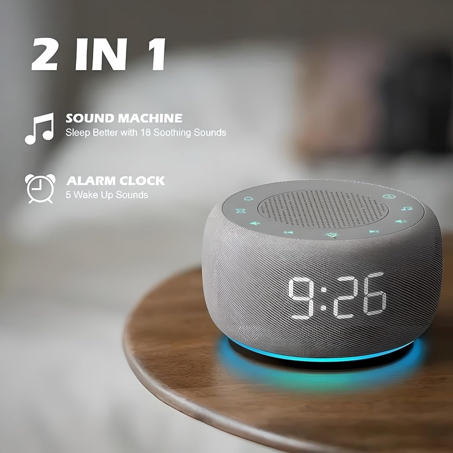 White Noise Machine with 18 Soothing Sounds & 7-Color Night Light