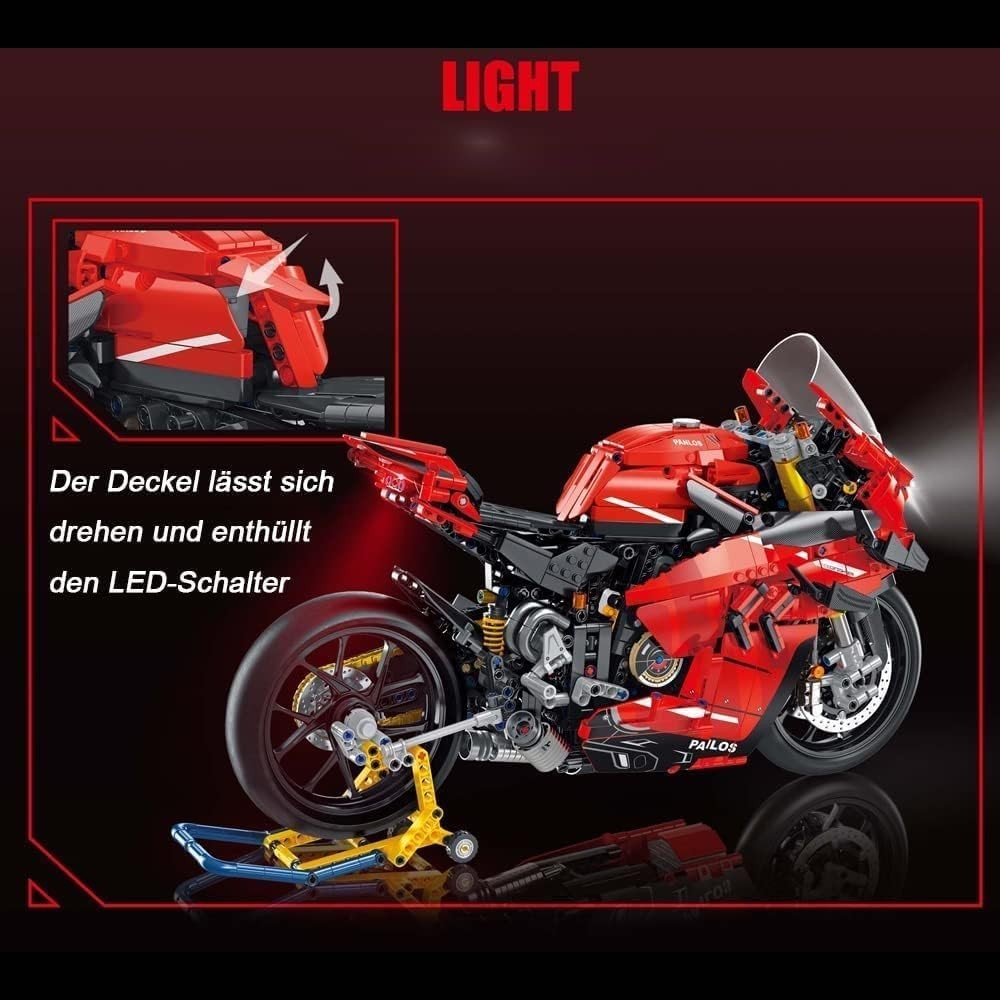 2098-Piece Ducati V4S Motorcycle Building Kit with Realistic Details