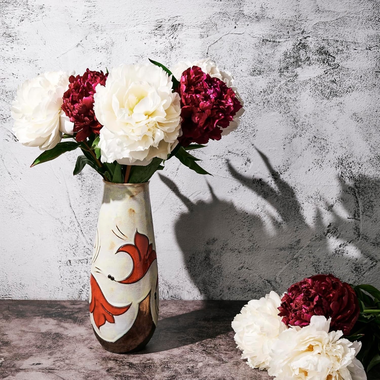 Handmade Ceramic Flower Vase 25.5cm Hand Glazed Artisan Home Décor