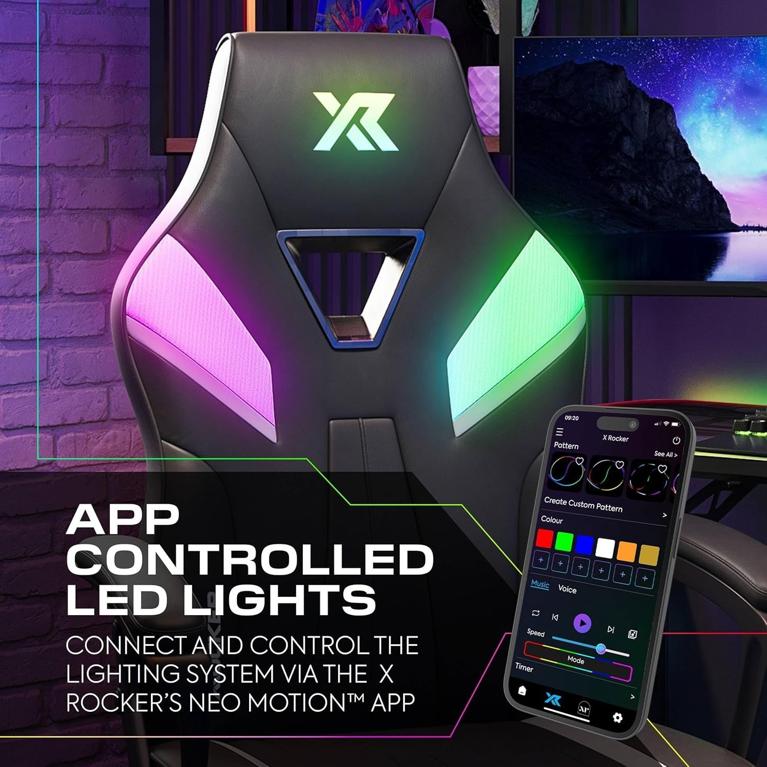 RGB Gaming Chair High Back Ergonomic LED App Control
