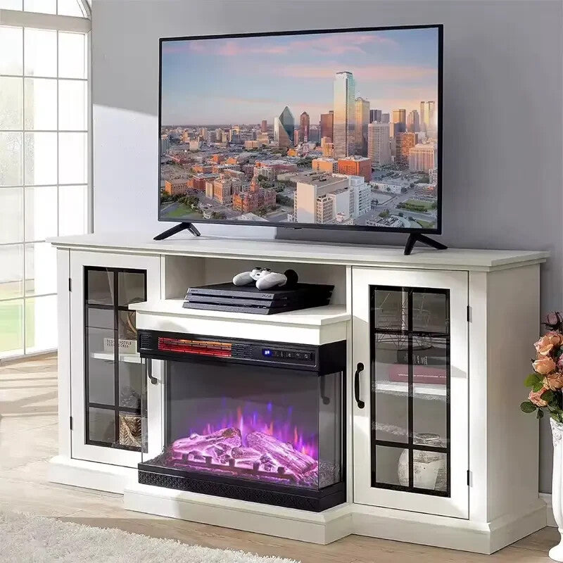 Electric Fireplace TV Stand 150cm Heater Cabinet with Storage & Remote