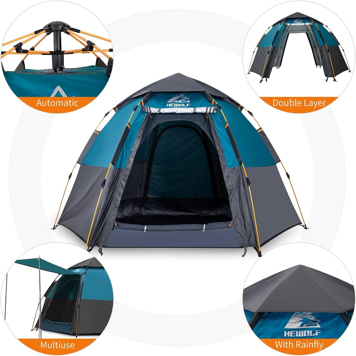 4 Person Instant Pop Up Camping Tent Waterproof Dome Shelter
