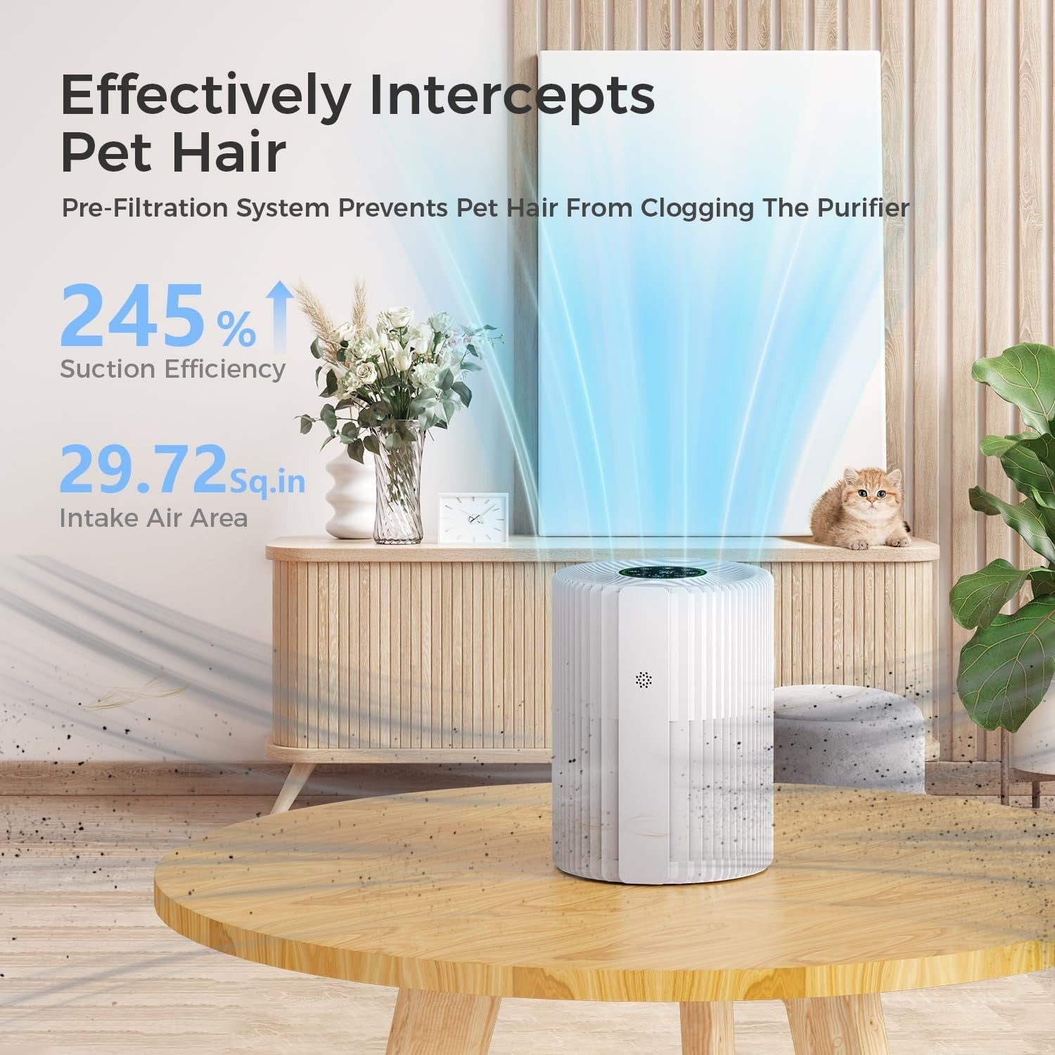H13 HEPA Air Purifier 1095 Sq Ft Pet Hair Auto Mode Quiet Bedroom