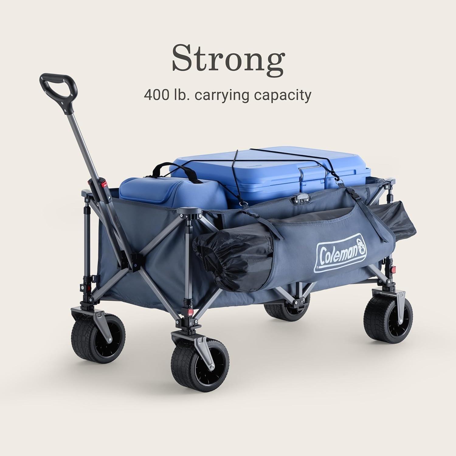 Blue Coleman XL Folding Wagon Heavy Duty Collapsible Utility Cart 400lb Capacity