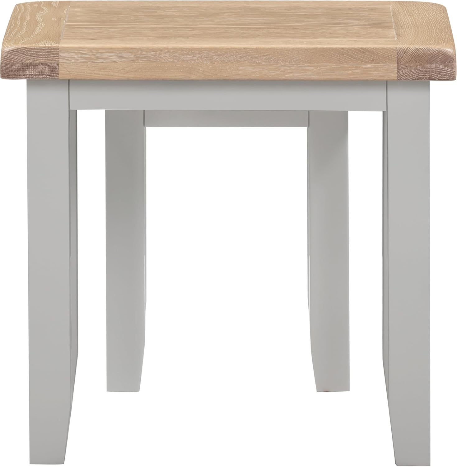 Nest of 2 Coffee Side Tables Farmhouse Pebble Grey Oak Wood Fully Assembled