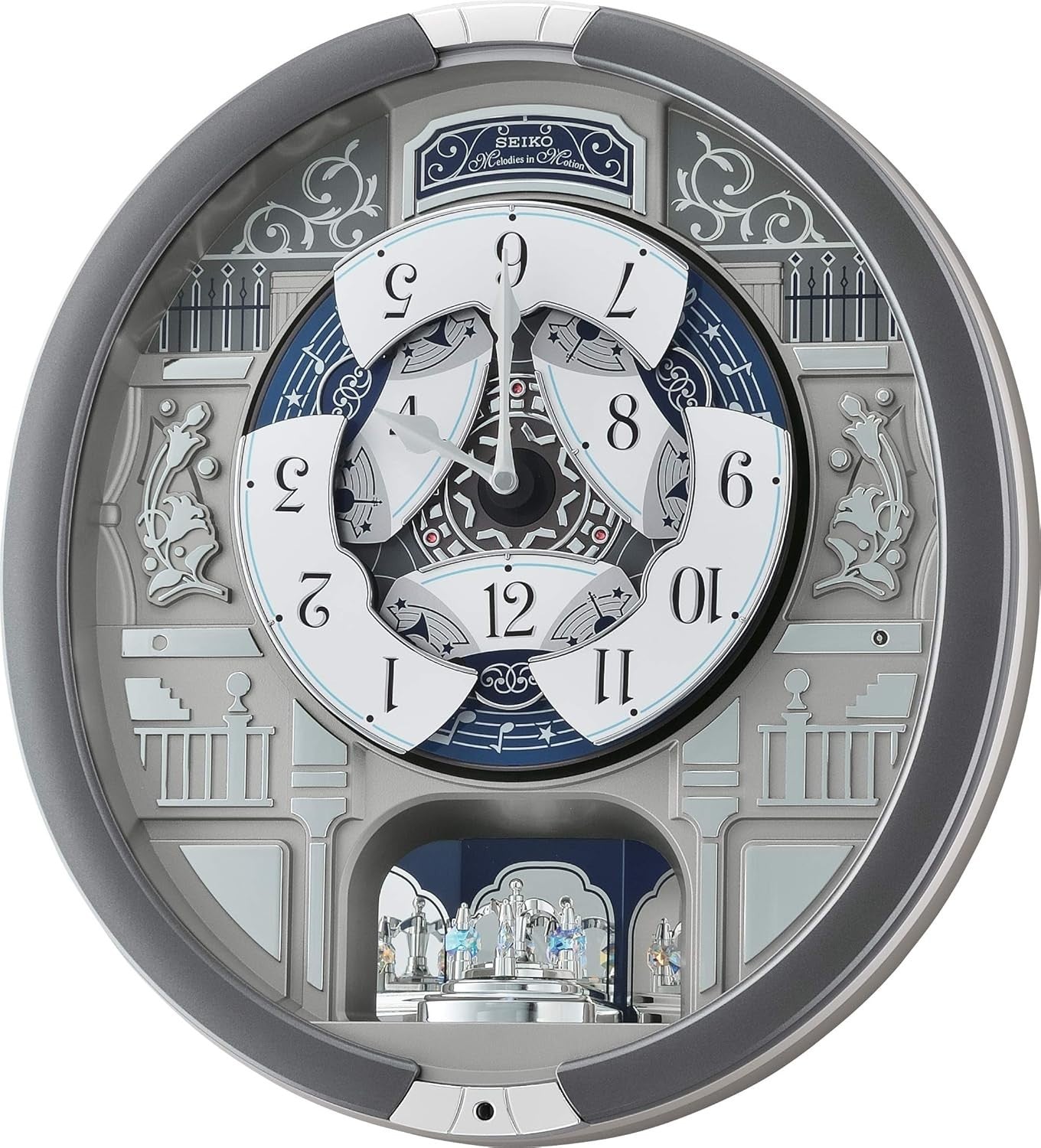 Silent Musical Wall Clock Traditional Design with Marionette Motion Decor