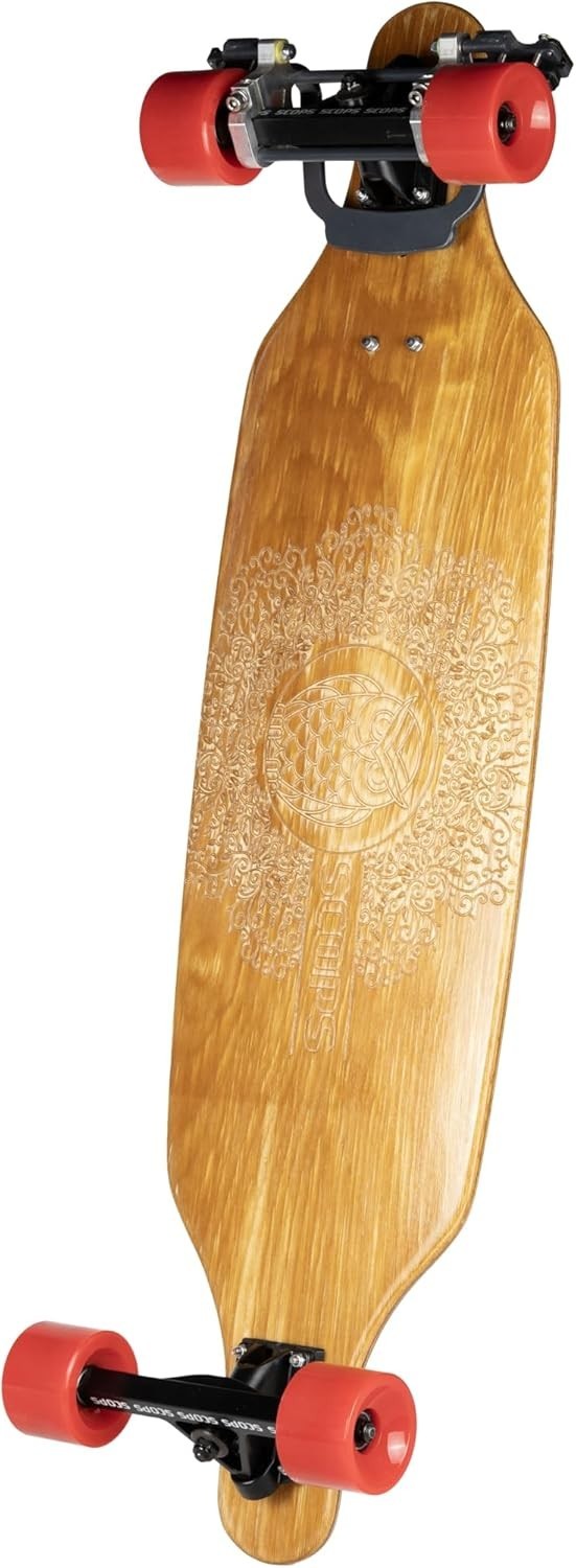 Longboard Skateboard 37"x10" 8-Layer Maple Deck, Brake System, ABEC-9 Bearings