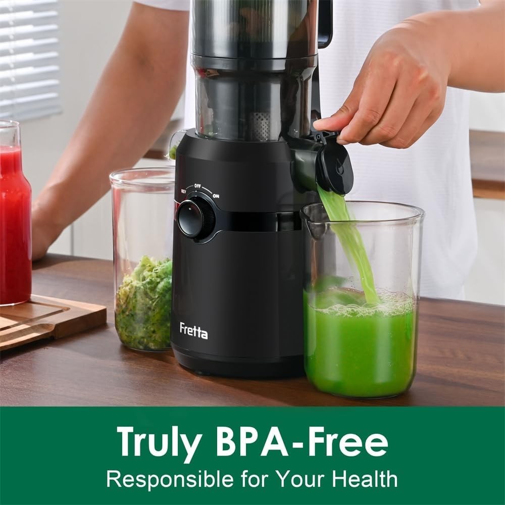 Cold Press Juicer 108mm Wide Chute 200W Slow Masticating BPA Free