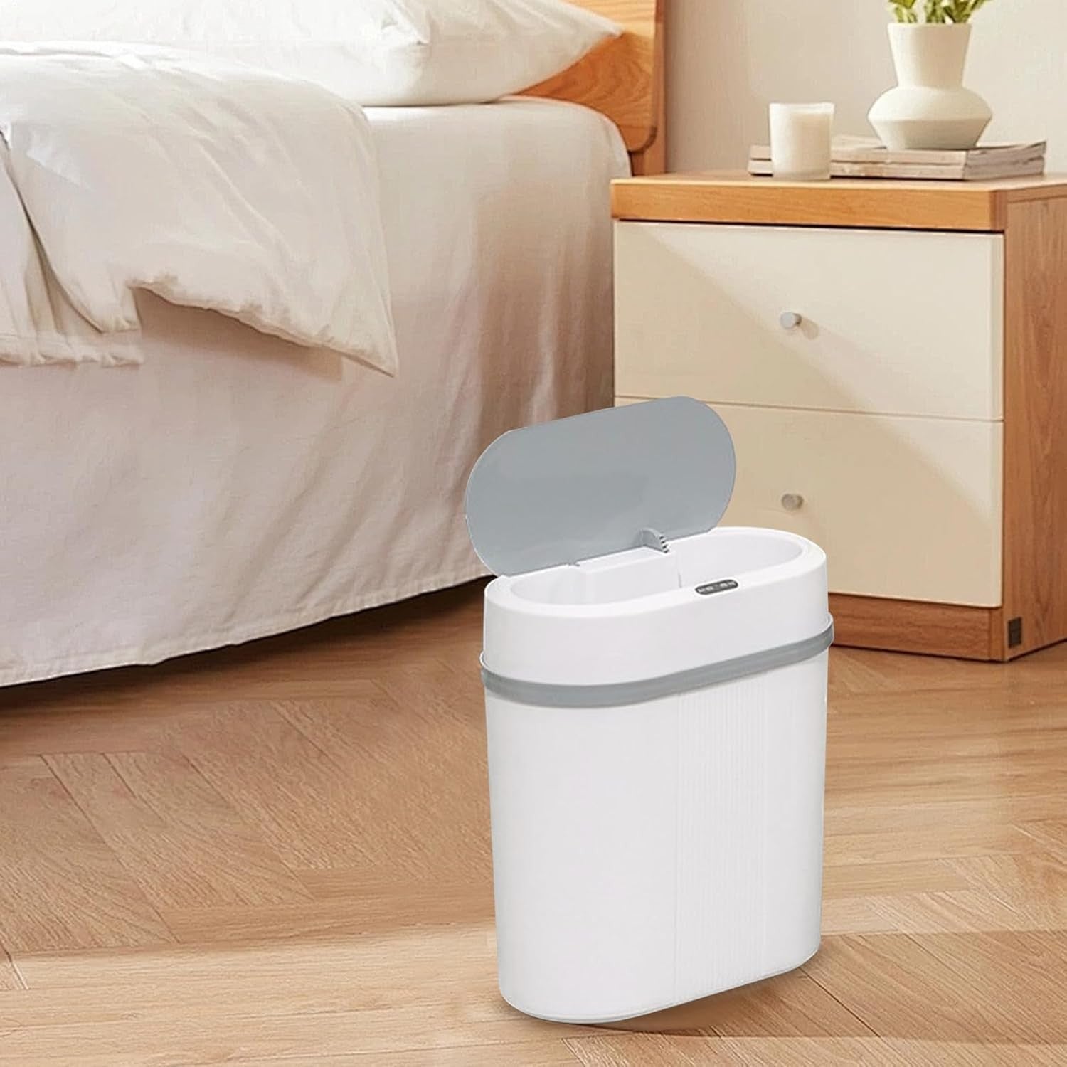 Automatic Touchless Trash Can Motion Sensor Slim White Bin