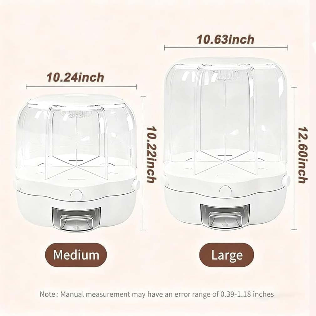 360° Rotating Candy Dispenser 6 Compartment Grain Snack Storage Bin