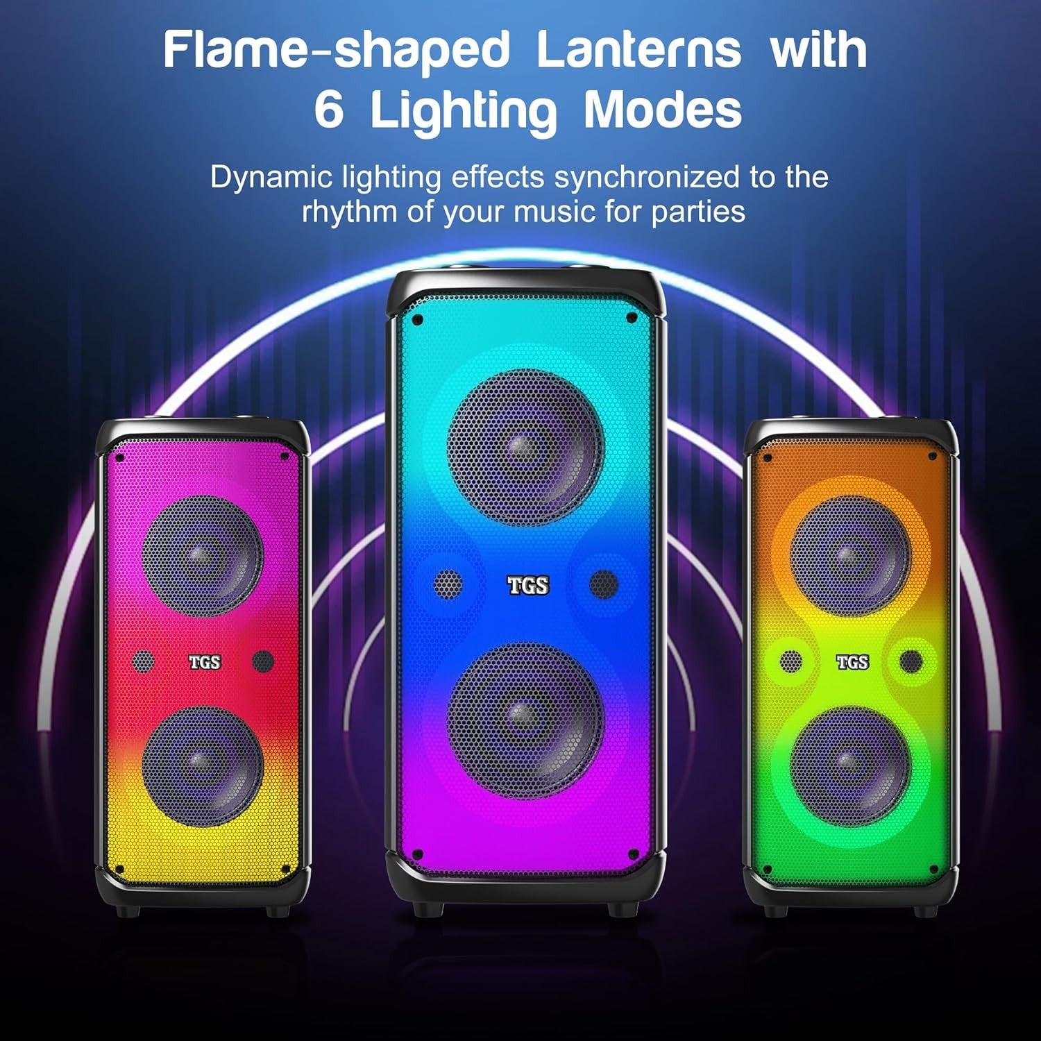 6.5" Dual Karaoke Machine 2 Wireless Mics Bluetooth PA Speaker LED Disco Lights