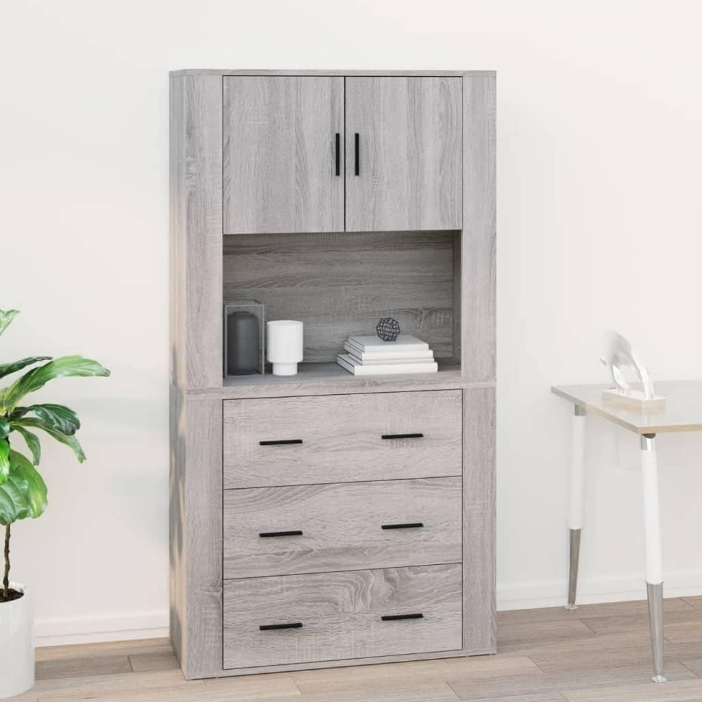 Wall-Mounted Grey Sonoma Cabinet 33D x 80W x 80H cm Dent Resistant