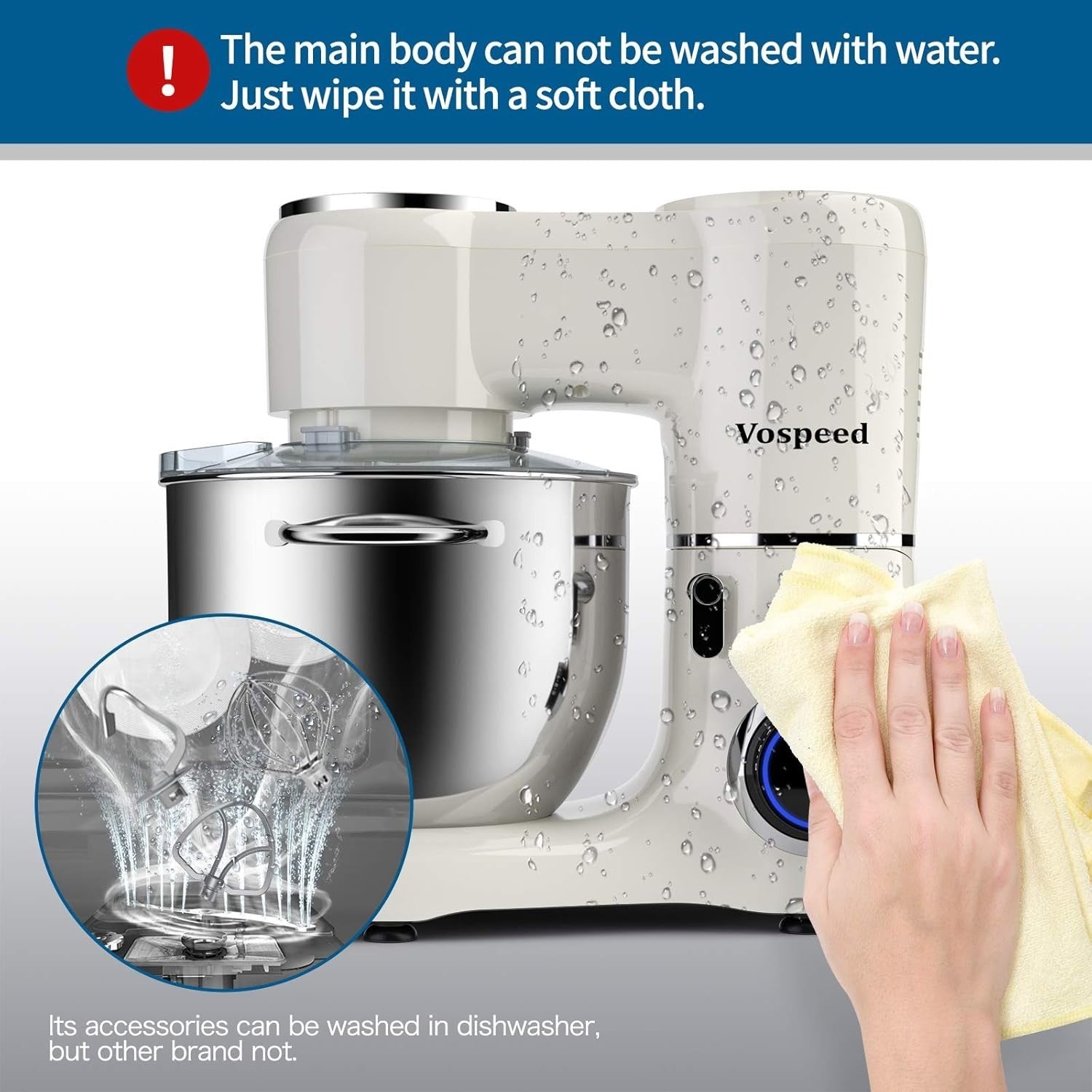 Powerful 1500W Stand Mixer 8L Stainless Steel Bowl 6 Speeds Dough Beater