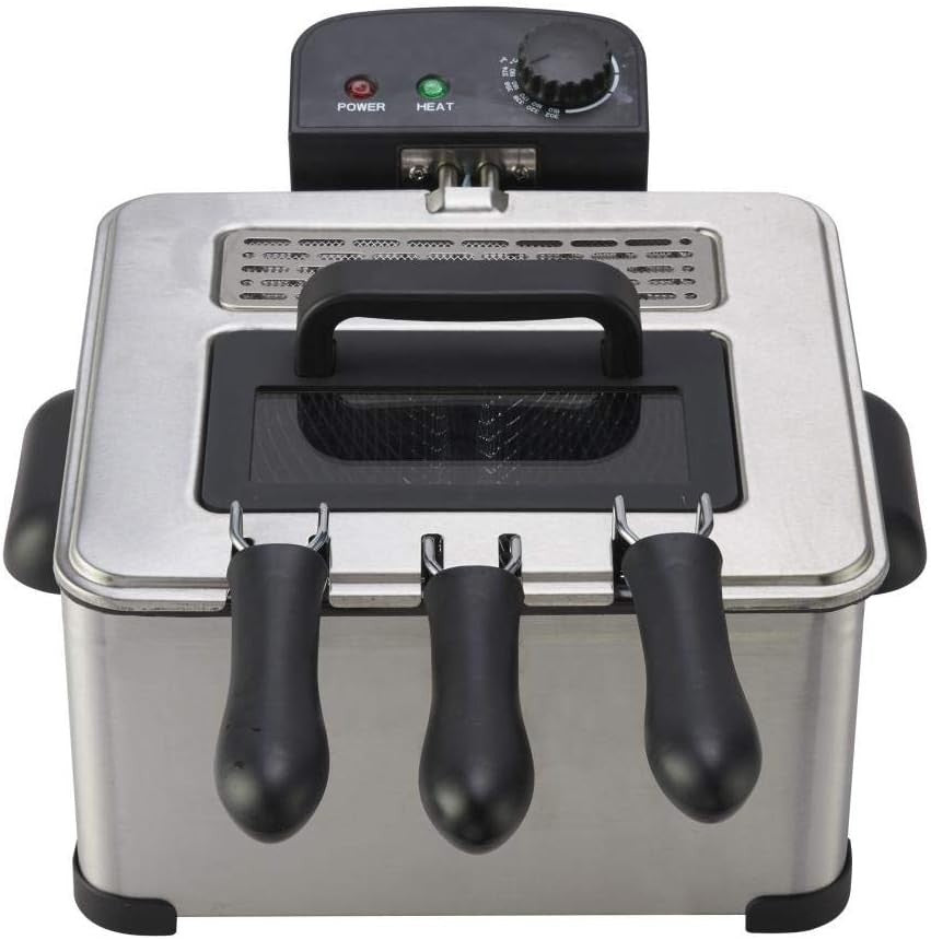 2000W 5L Stainless Steel Deep Fat Fryer Chip Pan View Window Cool Zone
