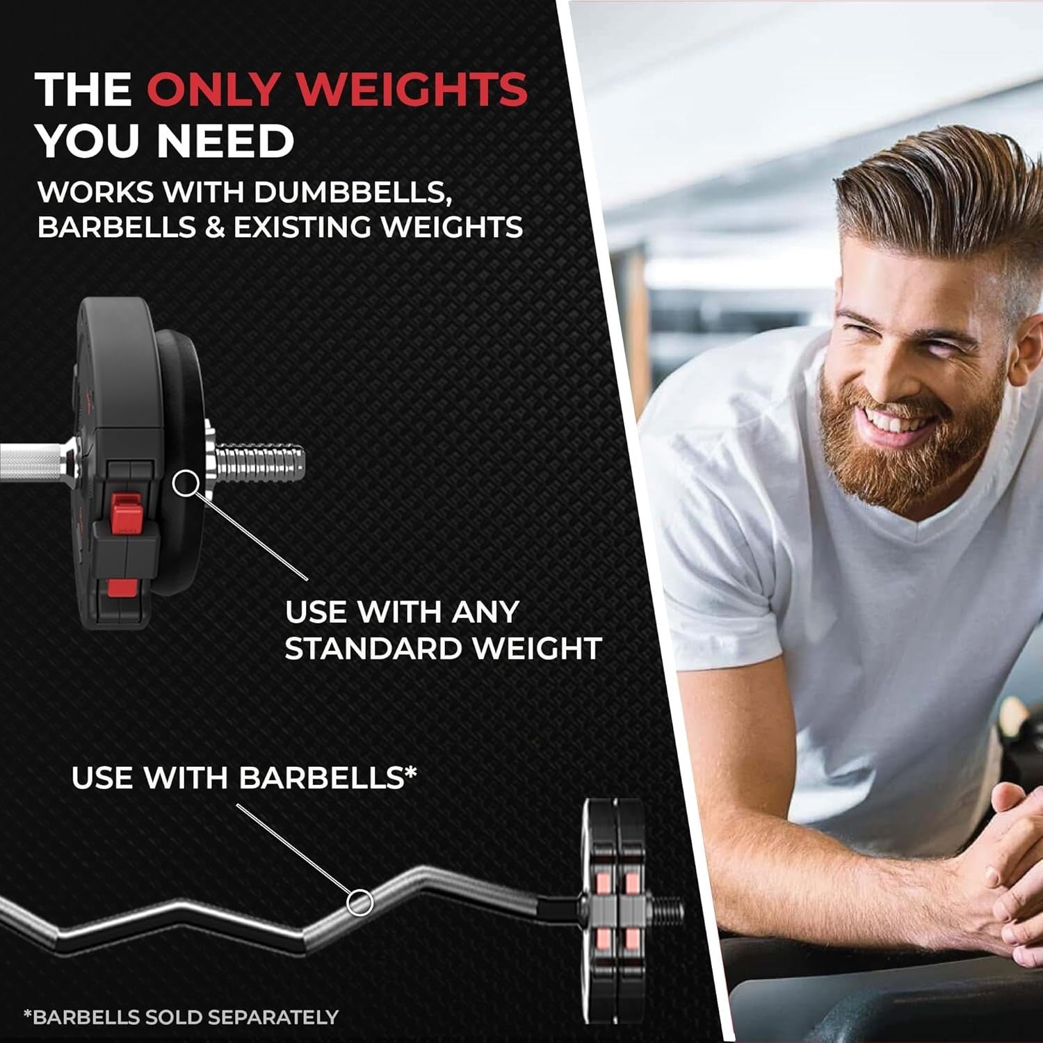 Adjustable Dumbbells 20KG Pair Quick Adjust Compact Home Gym Weights