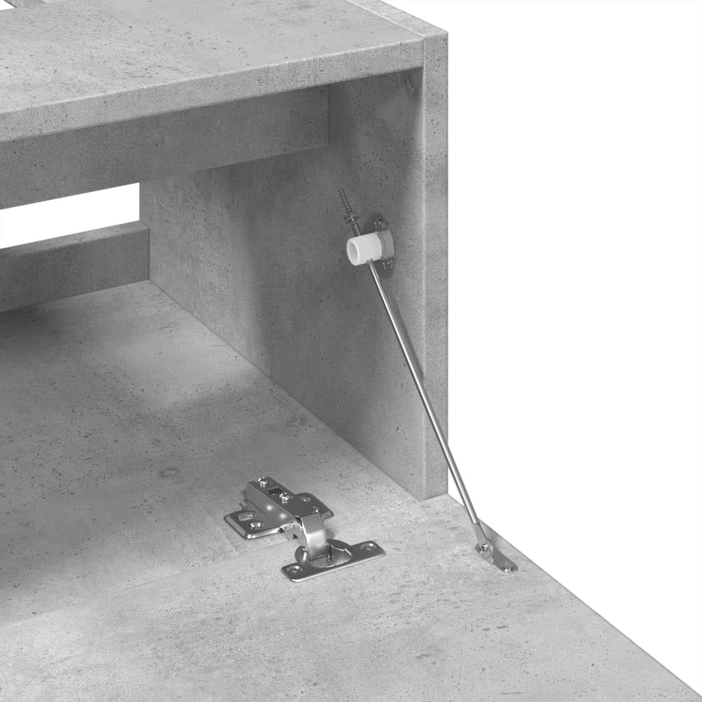 Concrete Grey Bathroom Sink Cabinet 40x37x59cm Modern Under Sink Storage Unit