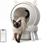 Self Cleaning Cat Litter Box APP Control 65L XL Multi Cat Odor Free