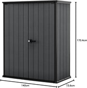 Keter Outdoor Garden Storage Shed 1400L Weatherproof Lockable Box Grey 170cm