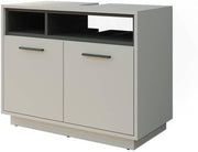 Grey Bathroom Sink Cabinet Vanity Storage Unit with Shelf 80x64cm Modern