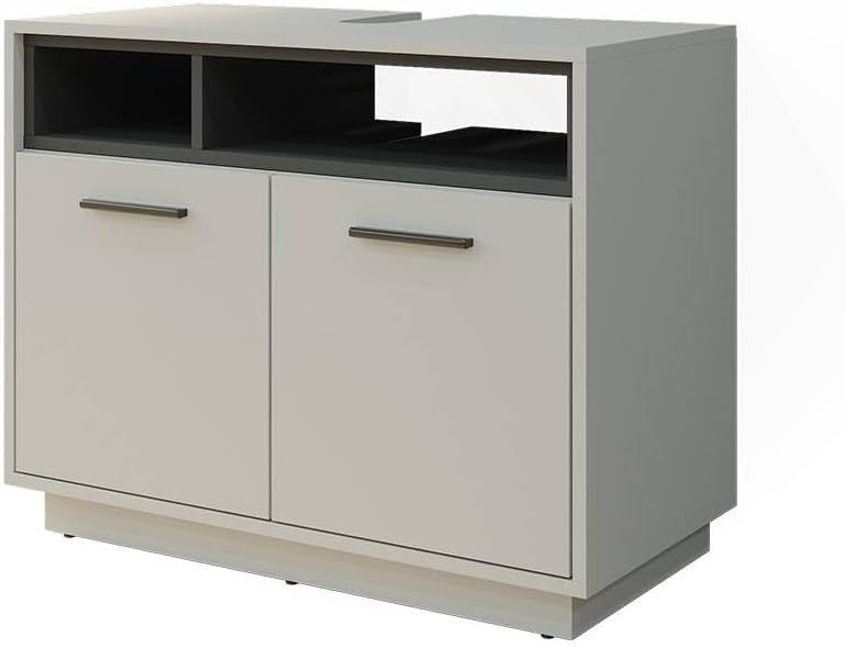 Grey Bathroom Sink Cabinet Vanity Storage Unit with Shelf 80x64cm Modern