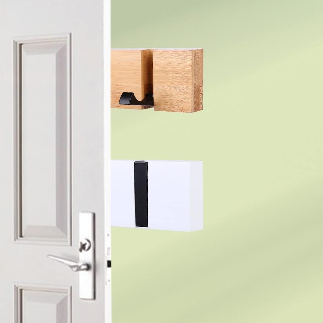 Wall Mounted Coat Hook Rack 2 Pack White Wood Foldable Hooks for Hallway Home