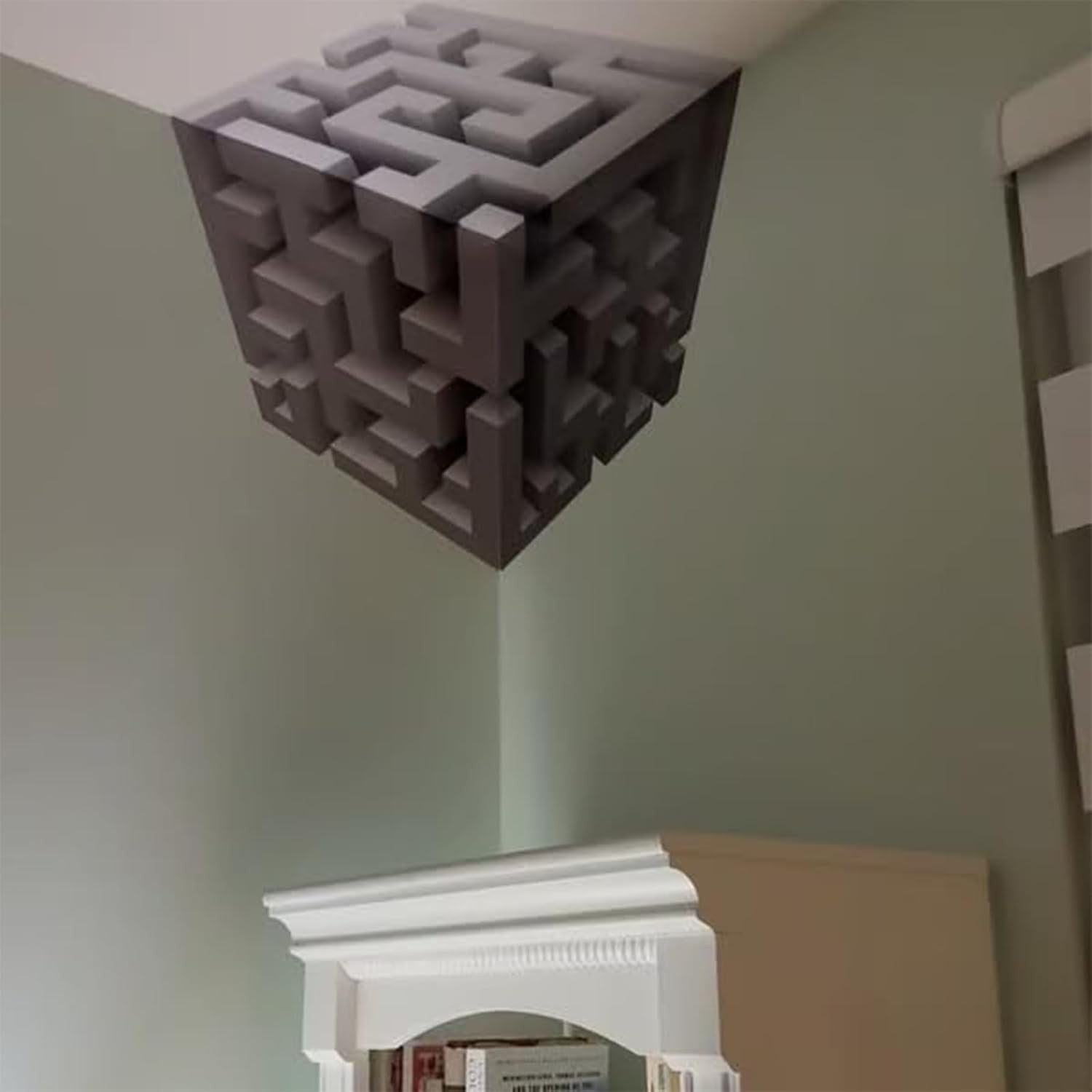 3D Optical Illusion Corner Wall Sticker Cube Art Decal Black