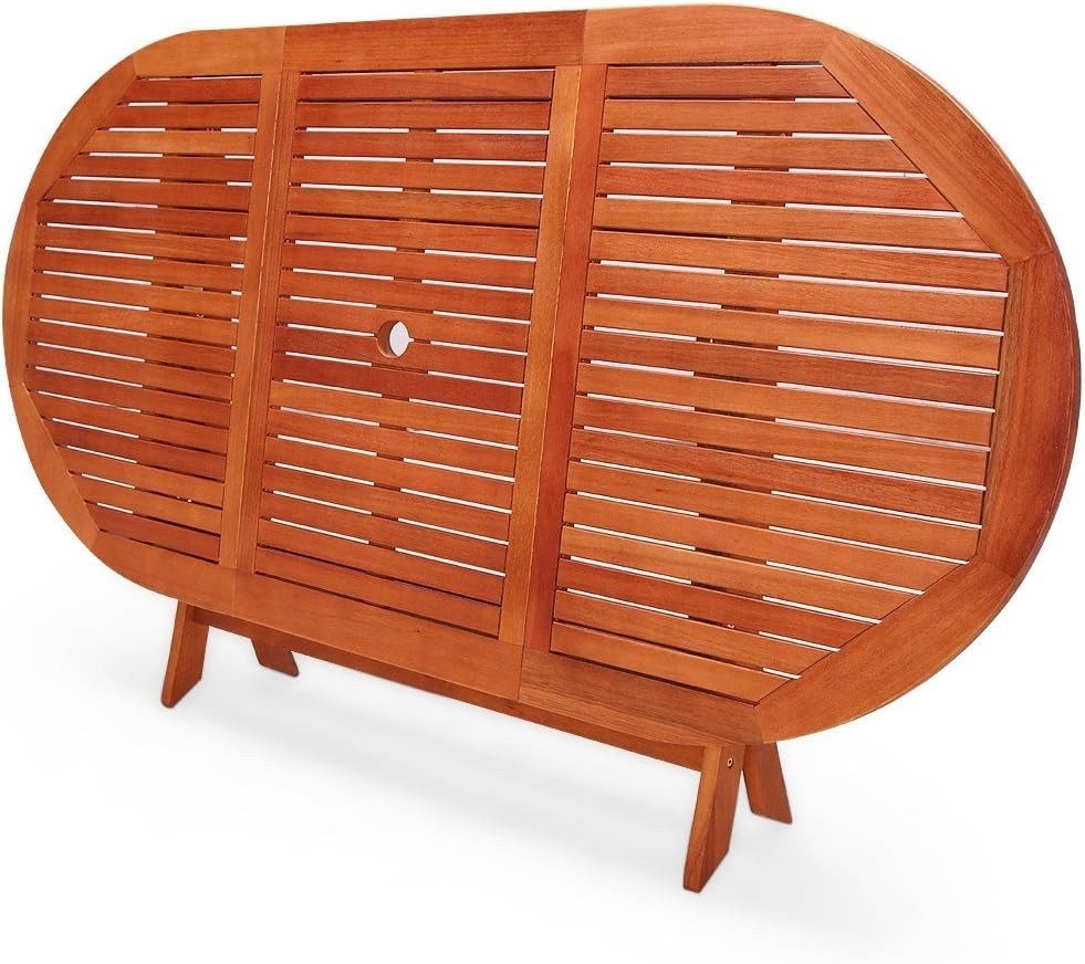 Foldable Acacia Wood Garden Dining Table Outdoor Patio Space Saving