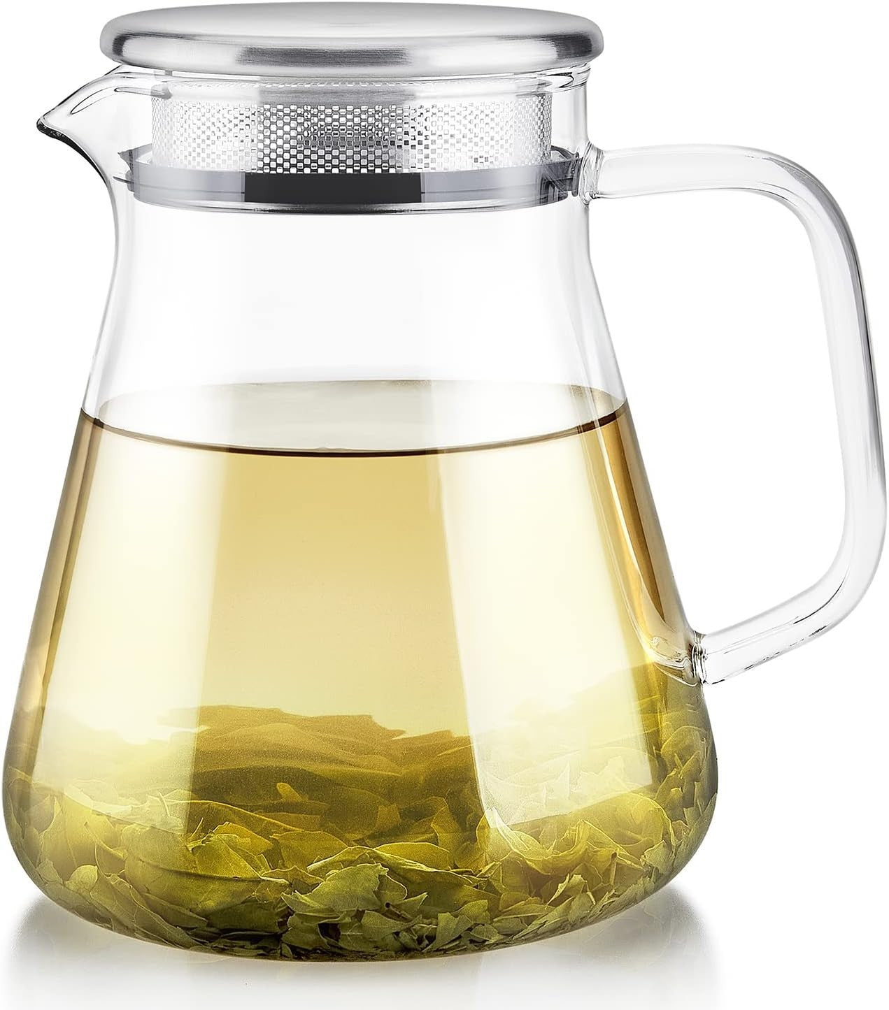 Glass Tea Maker Kettle 27oz Stovetop Safe Loose Leaf Tea Pot Filter