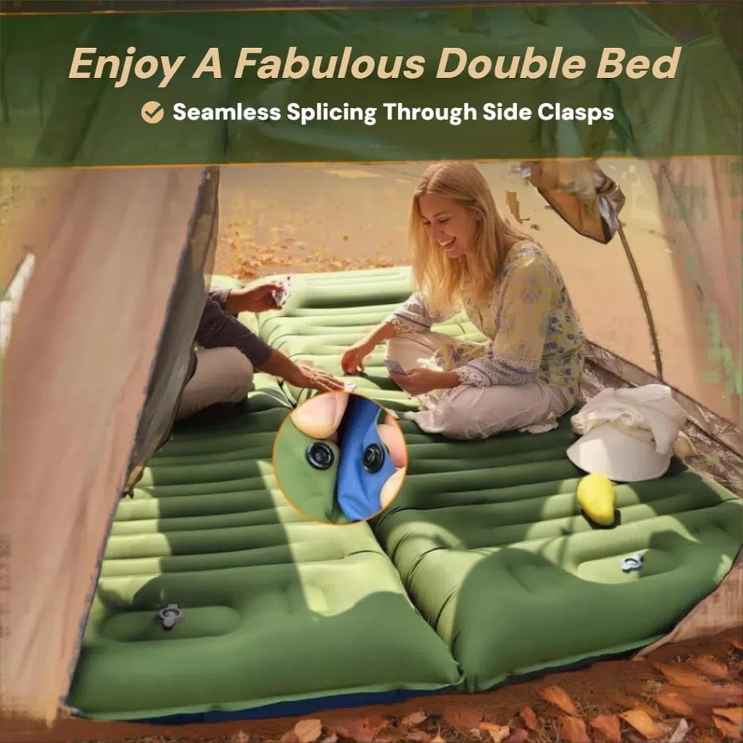 4in Inflatable Camping Sleeping Mat R4 Insulated Lightweight Hiking Pad