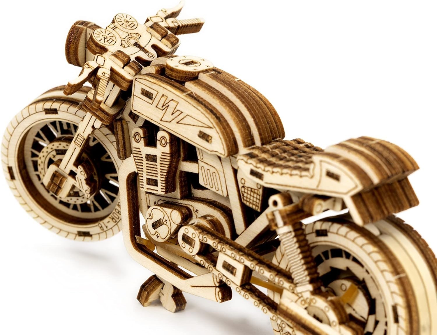 Wooden Cafe Racer 3D Puzzle Kit – 1:16 Model, Great Gift for Adults