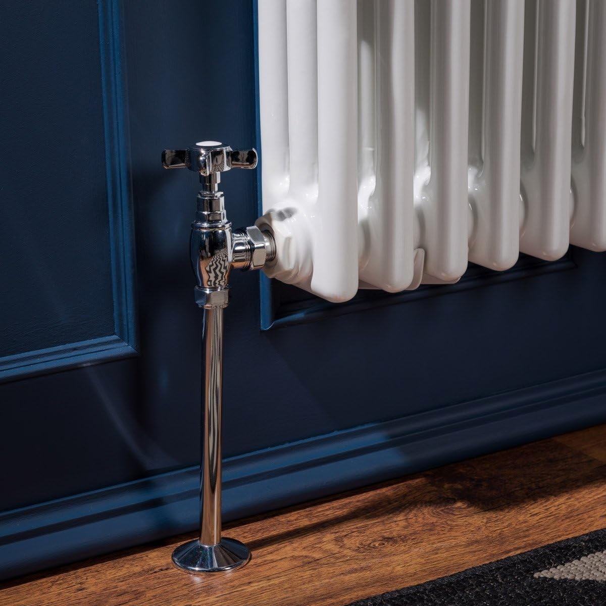 Triple Column Horizontal Radiator 300x1190 White Cast Iron Style