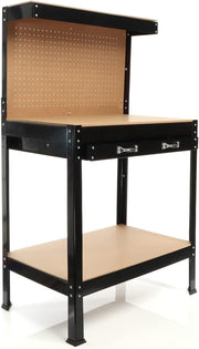 Workbench with Drawer Pegboard Shelf 800x500x1400mm Garage Tool Station