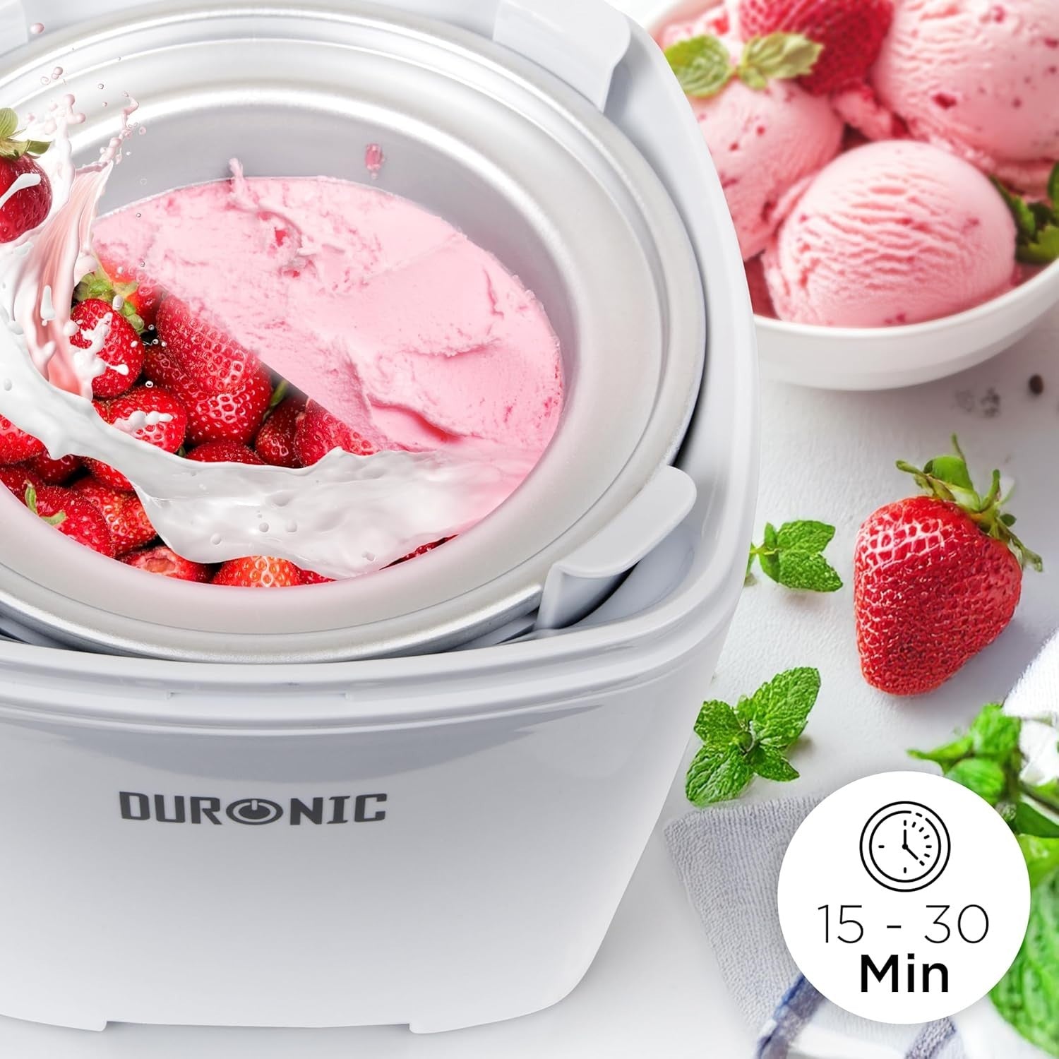 Ice Cream Maker 1.5L Home Dessert Machine Frozen Yogurt Sorbet Low Noise