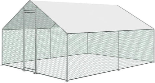 3x3m Walk In Chicken Run Large Metal Outdoor Enclosure Secure Pet Pen