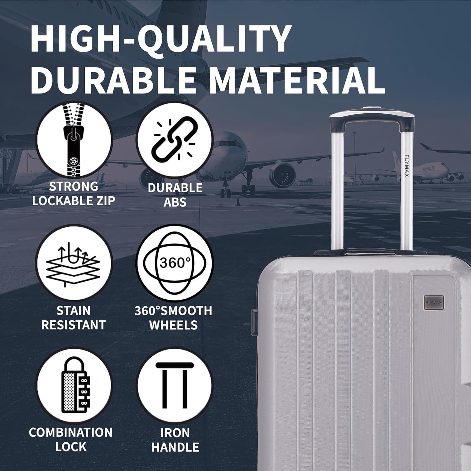 Extra Large Hold Suitcase 32in Ultra Lightweight ABS Hard Shell 4 Wheel