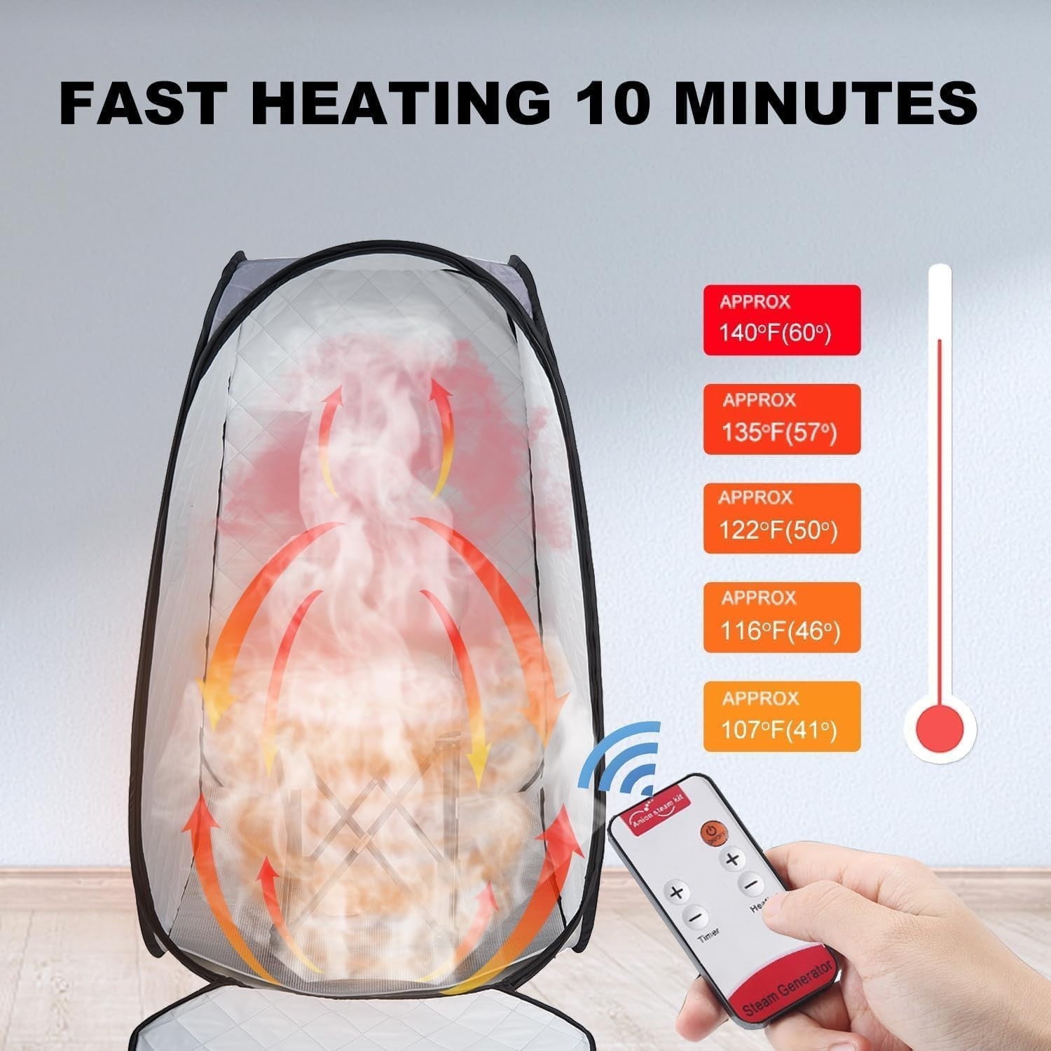 Portable Full Body Steam Sauna Tent w/ 2.2L Steamer & Remote – Home Detox Spa