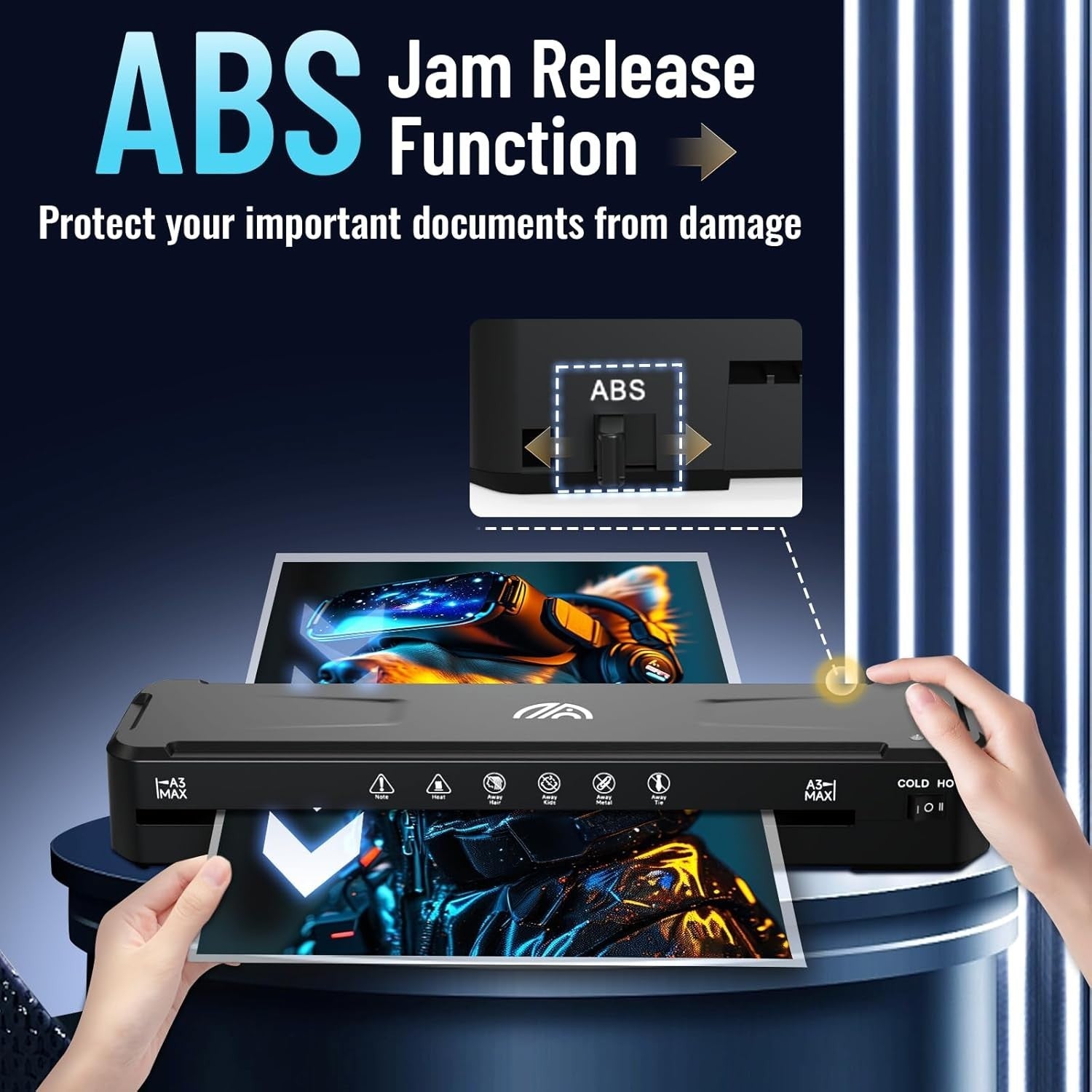 A3 Laminator Machine Hot Cold Fast Warm Up No Jam 11x17 + 30 Sheets