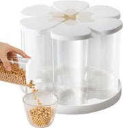 6 Grid 360° Rotating Grain Dispenser Airtight Bin