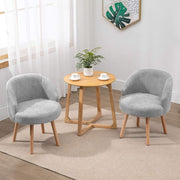 Linen Tub Chairs Set of 2 Lounge Armchairs Small Space Grey