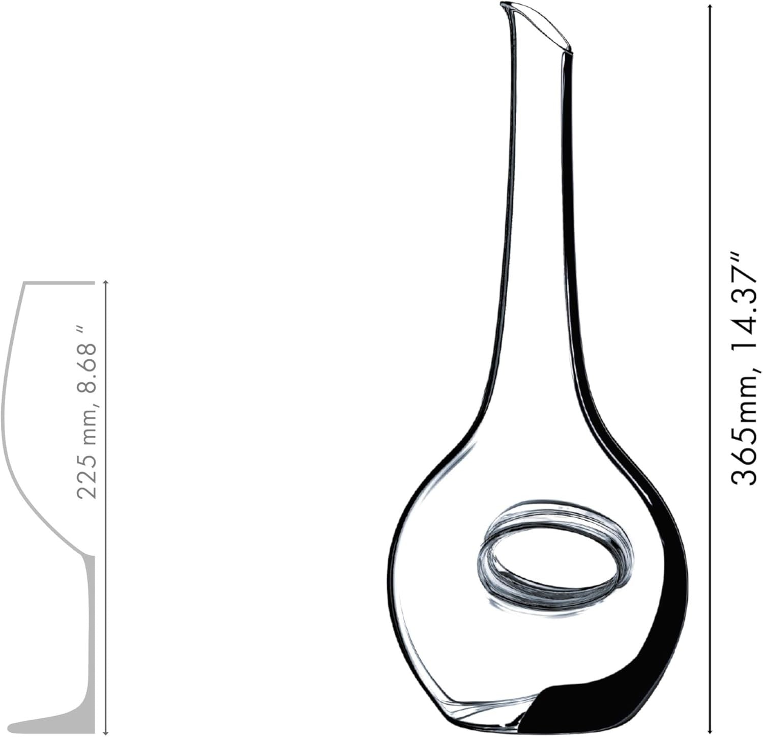 1.21L Crystal Wine Decanter Hand-Blown Glass Modern Design Luxury Gift